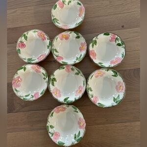 Lot of 8 FRANCISCAN Desert Rose 6" Bowls USA Vintage Pre 1970  /  2 marked 34